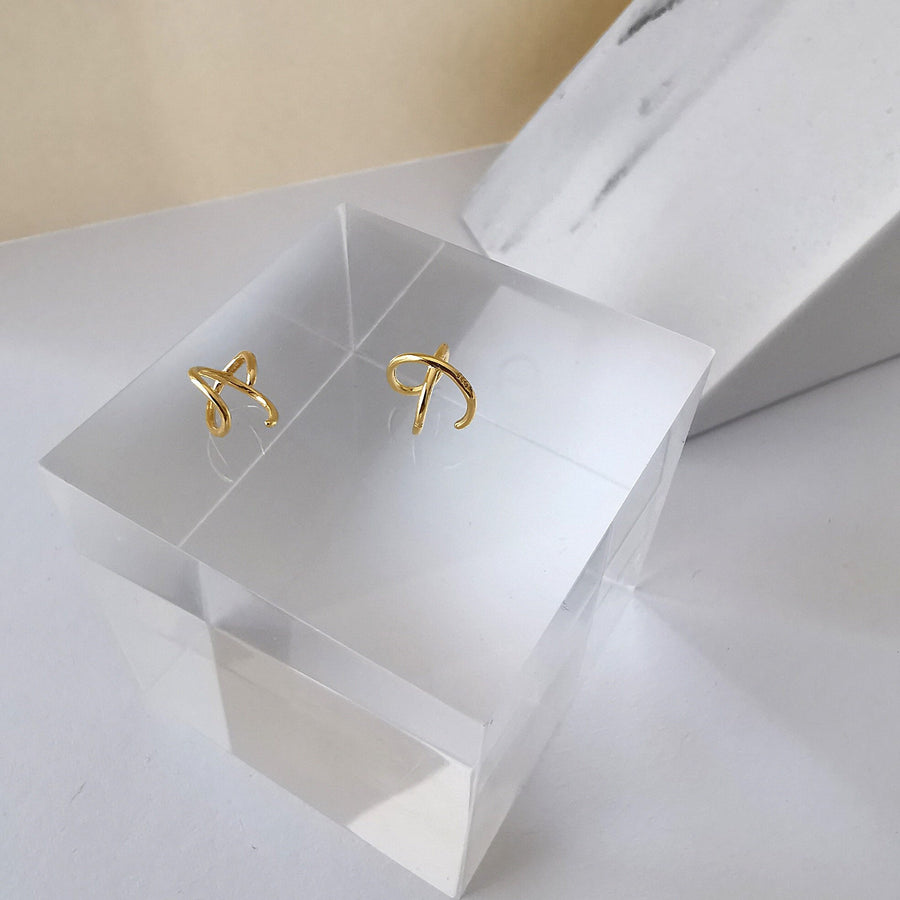 Pendientes de plata X EAR CUFF oro