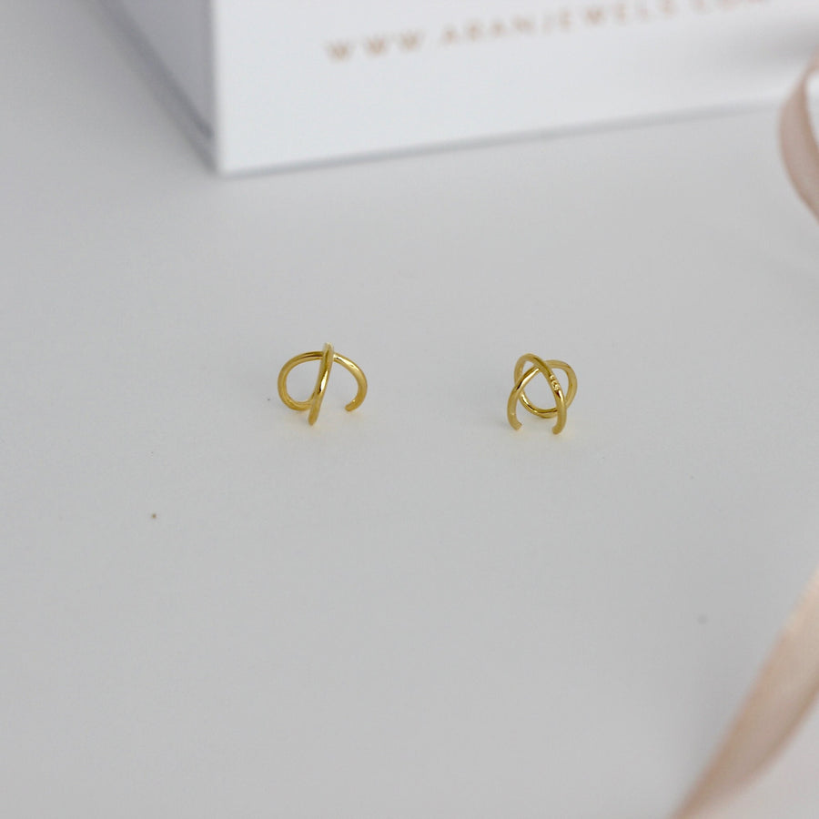 Pendientes de plata X EAR CUFF oro