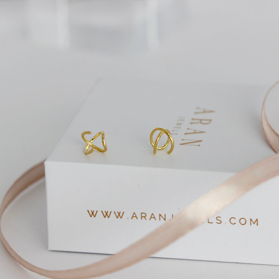 Pendientes de plata X EAR CUFF oro