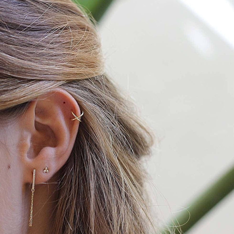 Pendientes de plata X EAR CUFF oro