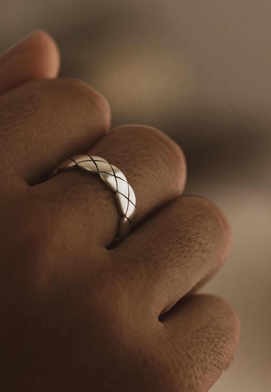 Anillo Trenzado de Plata Esterlina ajustable para Hombre WILLIAMSBURG