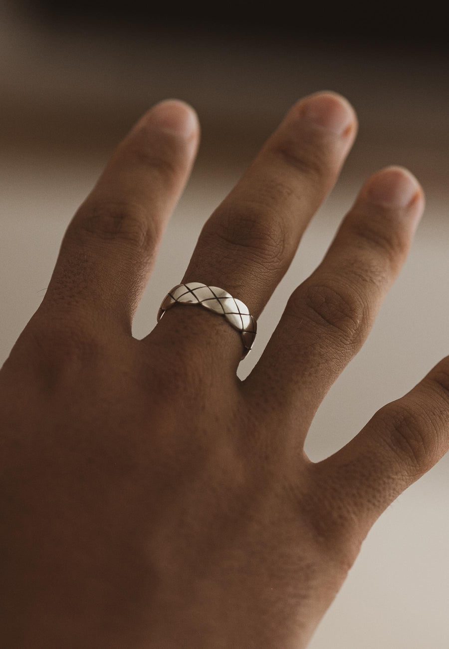 Anillo Trenzado de Plata Esterlina ajustable para Hombre WILLIAMSBURG