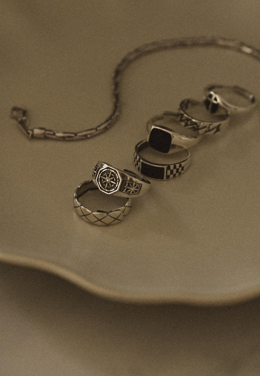 Anillo Trenzado de Plata Esterlina ajustable para Hombre WILLIAMSBURG