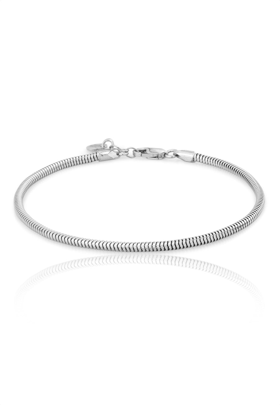 Pulsera de cadena redonda para hombre MAMBA en plata de Ley