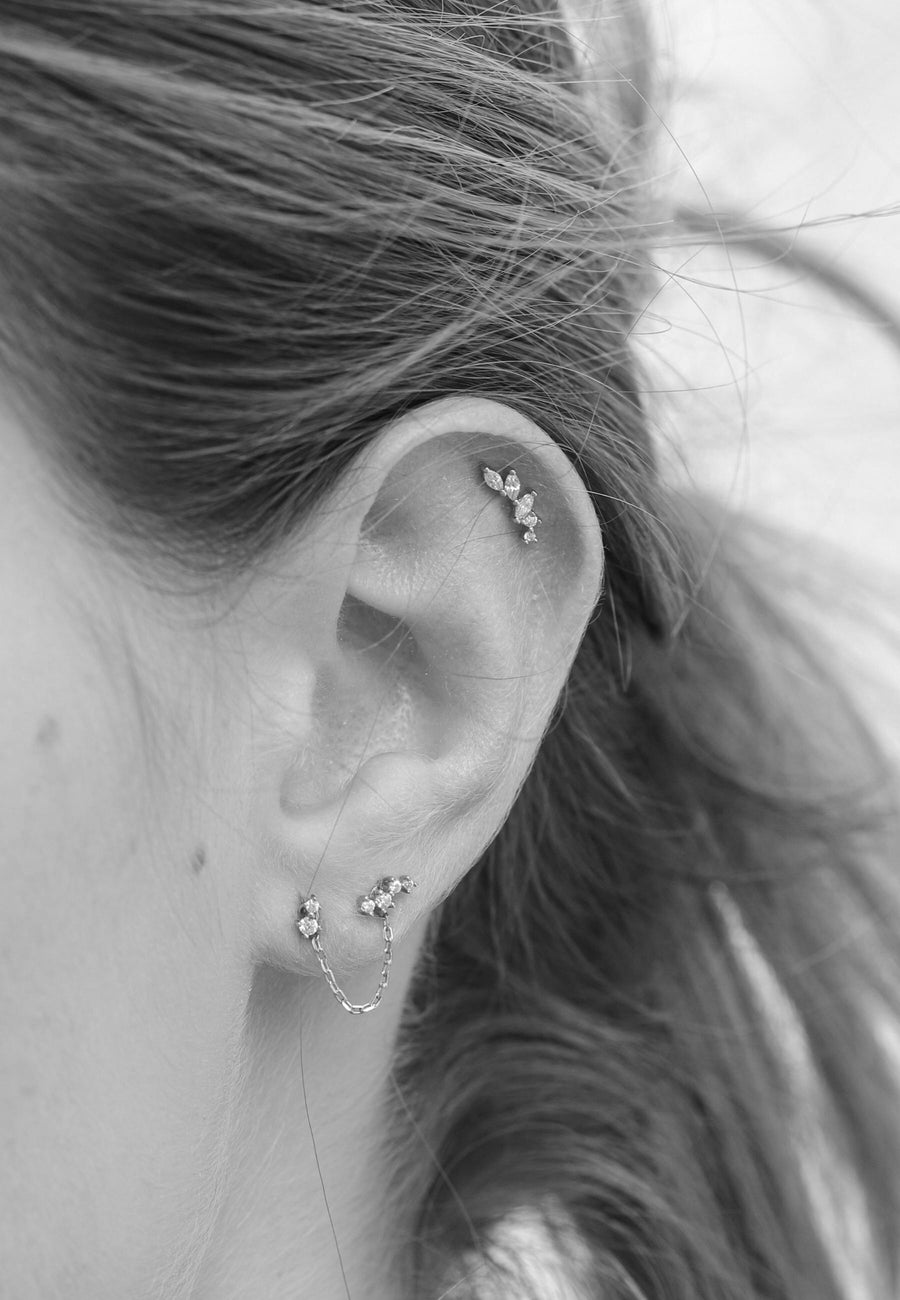 Pendientes de plata MINI TREPADORES CZ oro