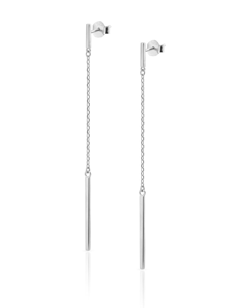 Pendientes LINE CHAIN plata