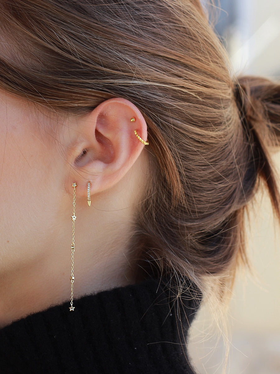 Pendientes STAR LONG CHAIN oro