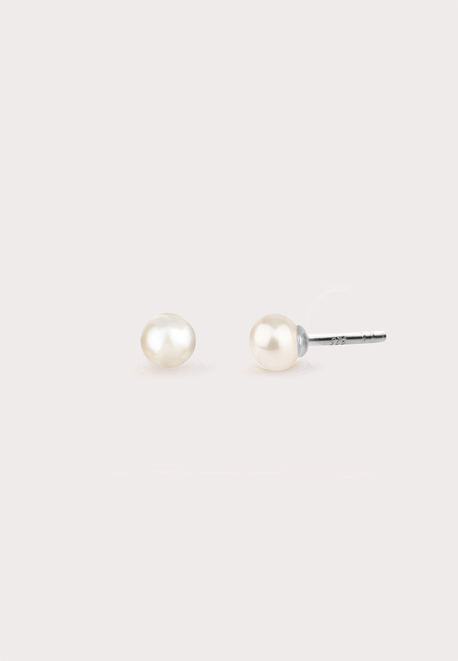Pendientes perlas SHELL 8mm en plata de ley