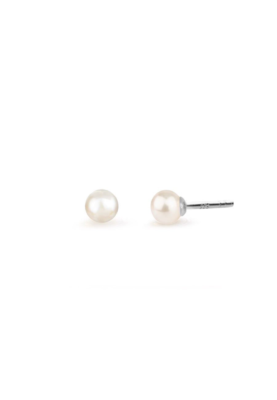 Pendientes perlas SHELL 8mm en plata de ley