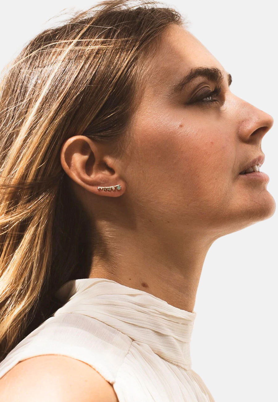 Pendientes de plata trepadores BOTANICA oro