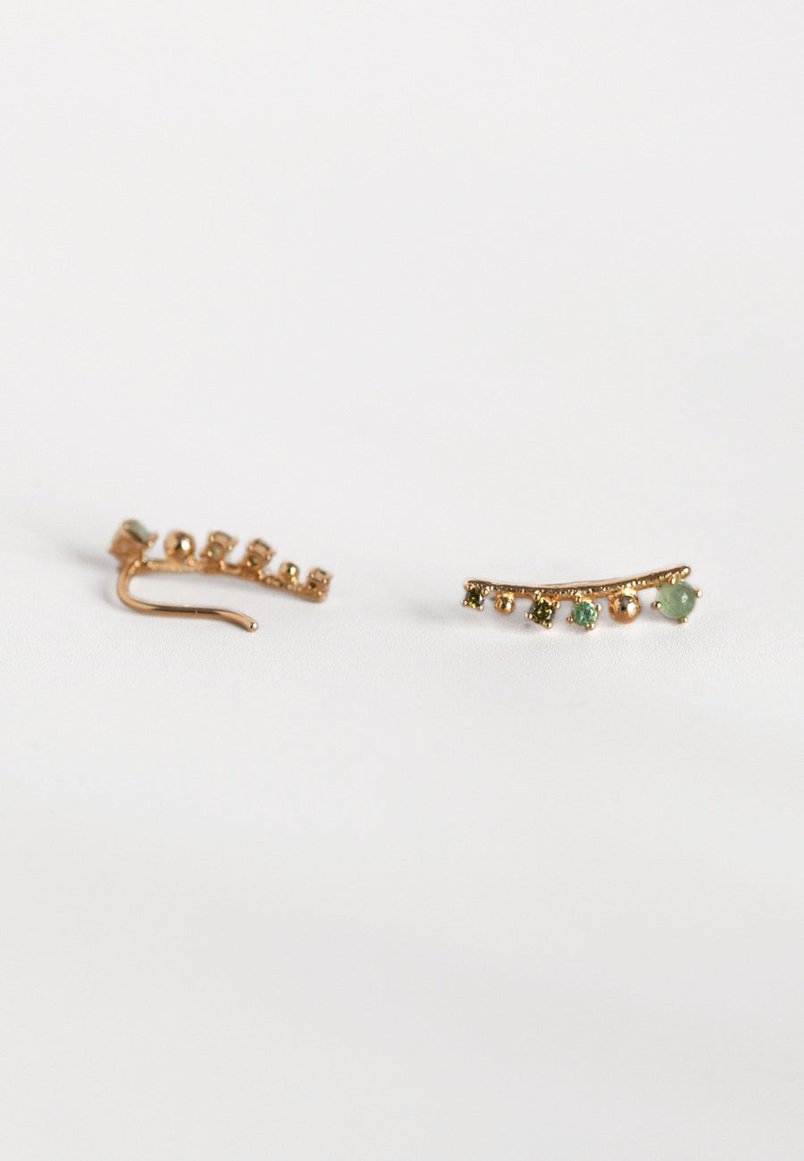 Pendientes de plata trepadores BOTANICA oro