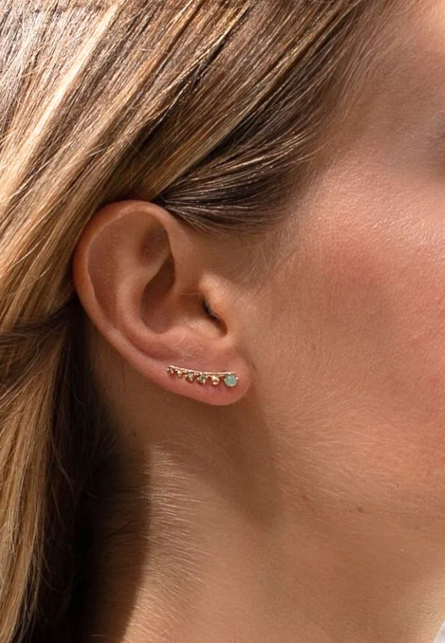 Pendientes de plata trepadores BOTANICA oro