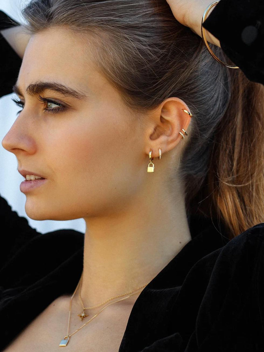 Pendientes de plata PADLOCK aros candado