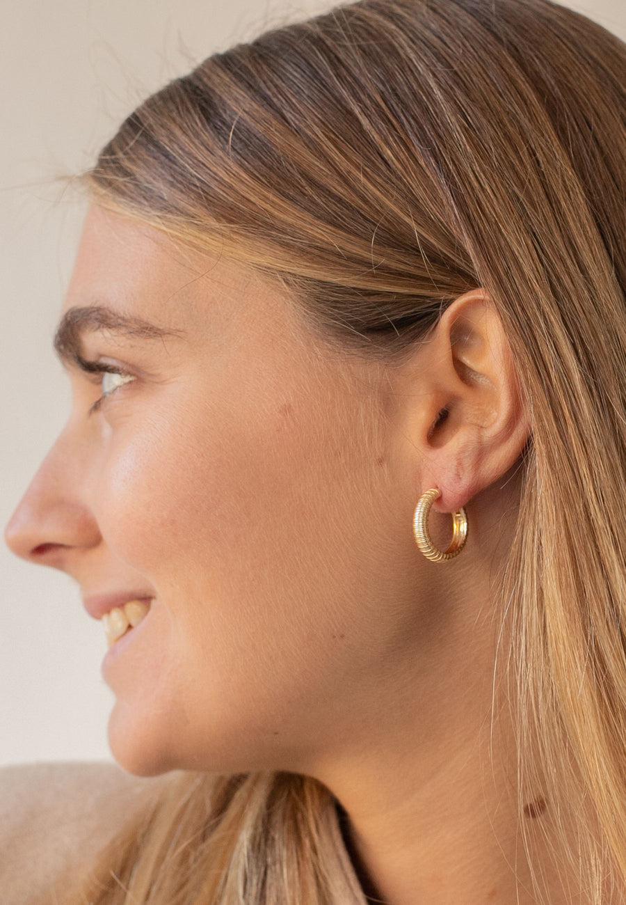 Pendientes de plata de aro ERIZO DE MAR plata de ley y baño oro