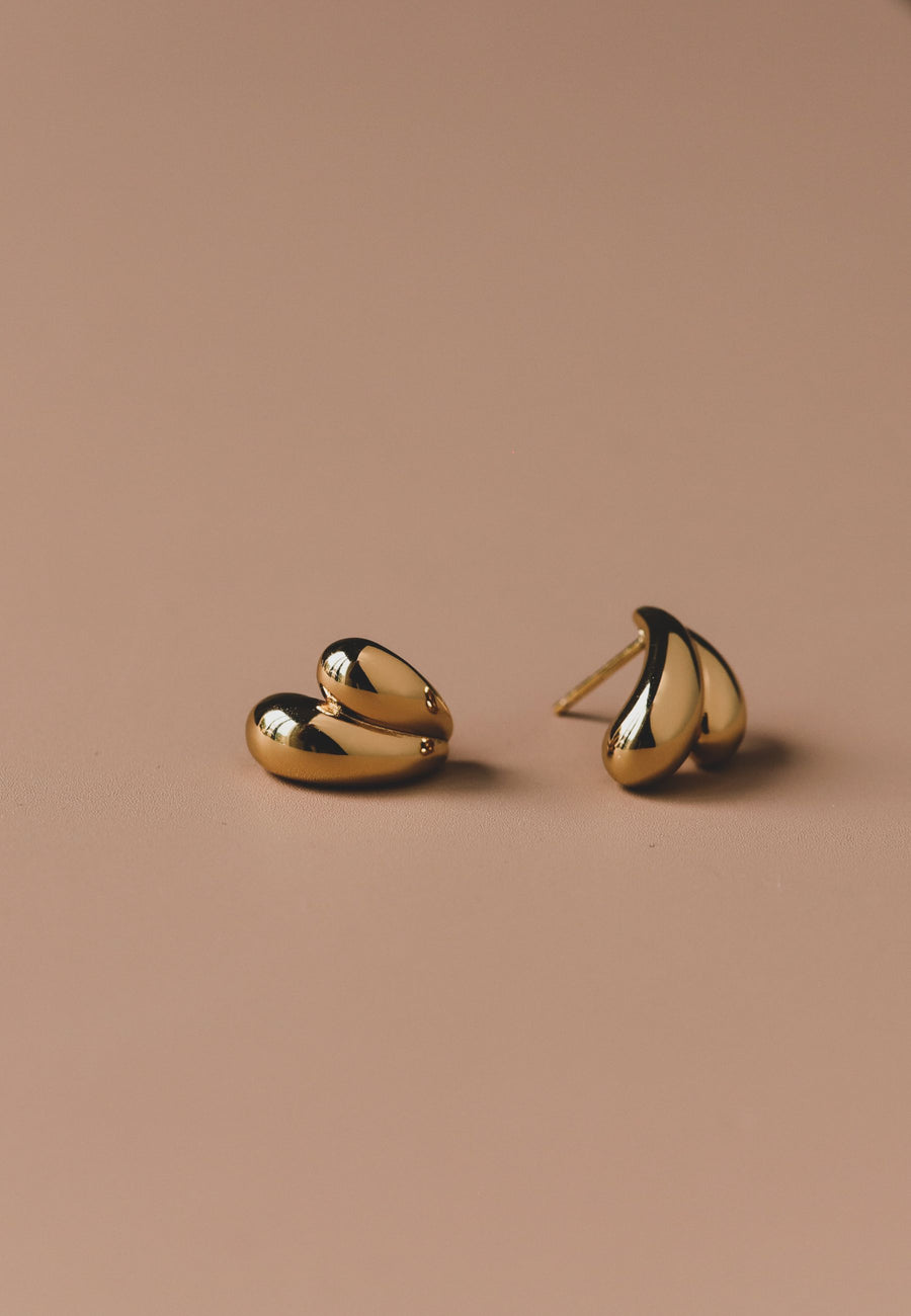 Pendientes de plata DROPS doble gota de plata de ley y baño en oro
