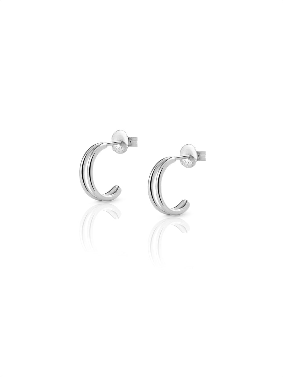 Pendientes DOUBLE HOOP plata