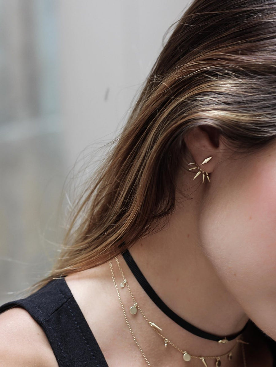 Pendientes de plata EAR JACKET oro