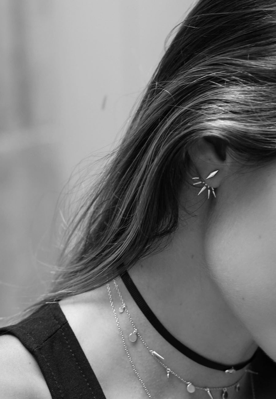 Pendientes de plata EAR JACKET oro