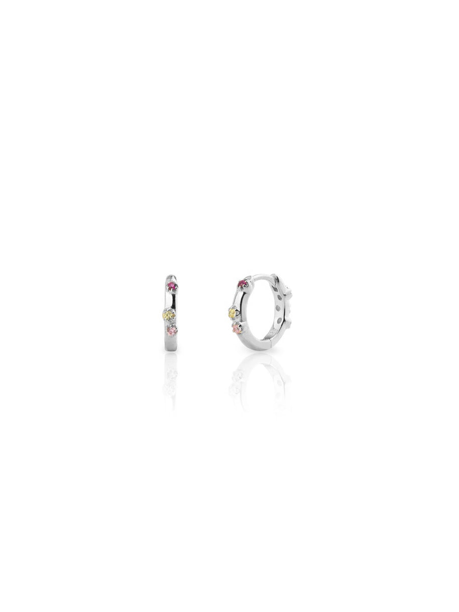 Pendientes MINI AQUAREL PINK plata