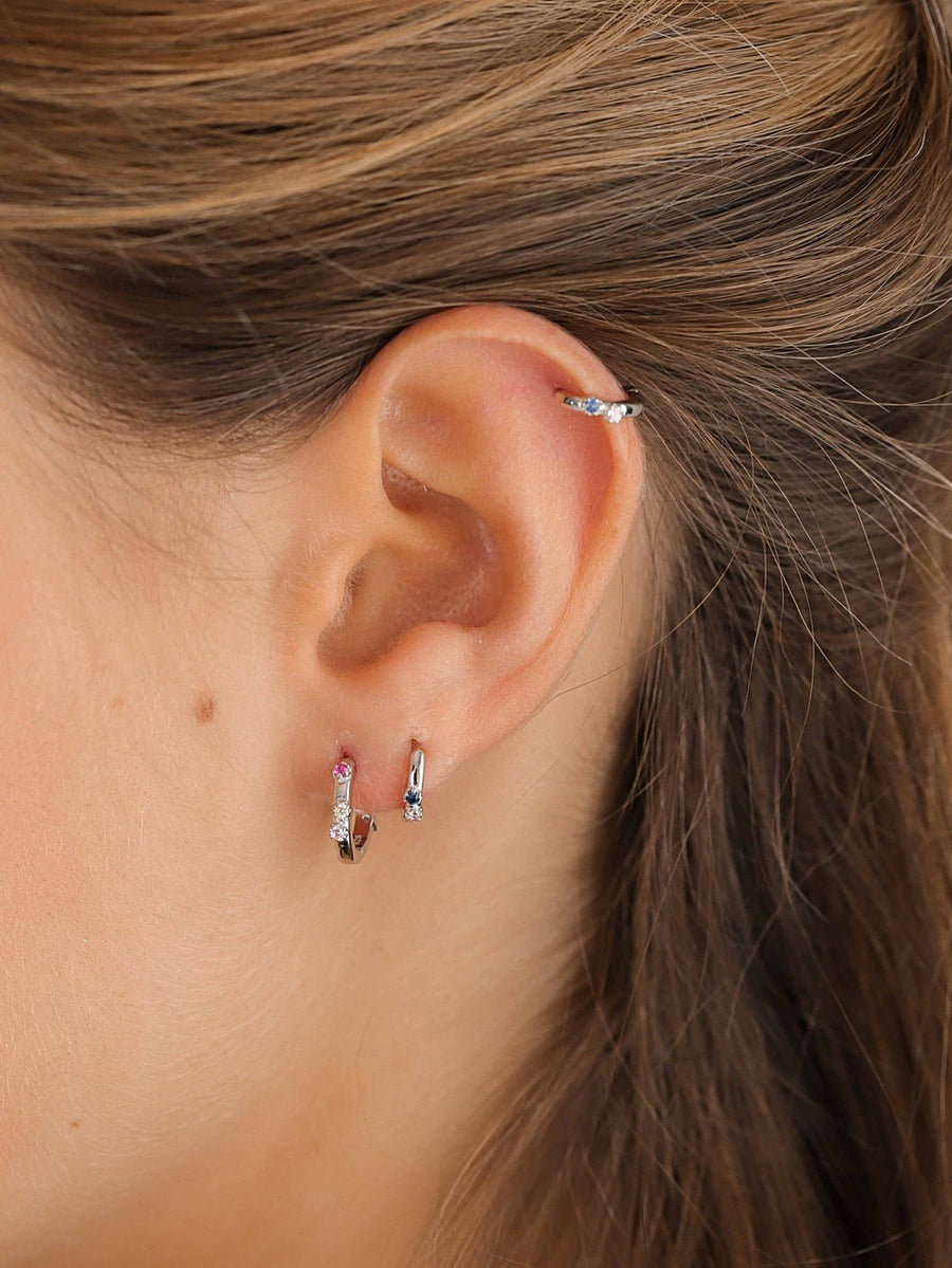 Pendientes de plata MINI AQUAREL PINK oro