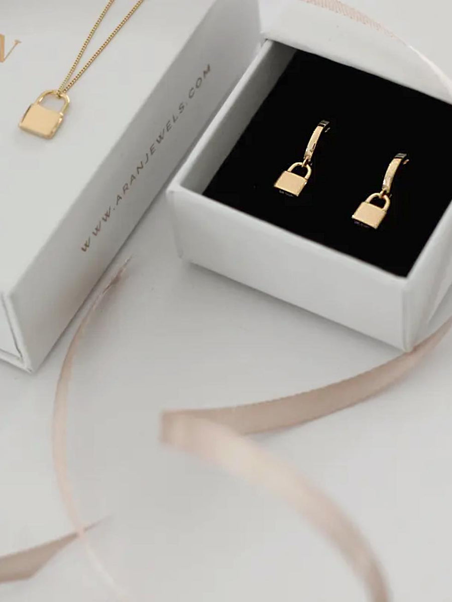 Pendientes de plata PADLOCK aros candado