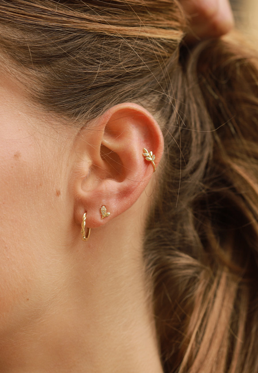 Pendientes de plata SET HOJAS oro