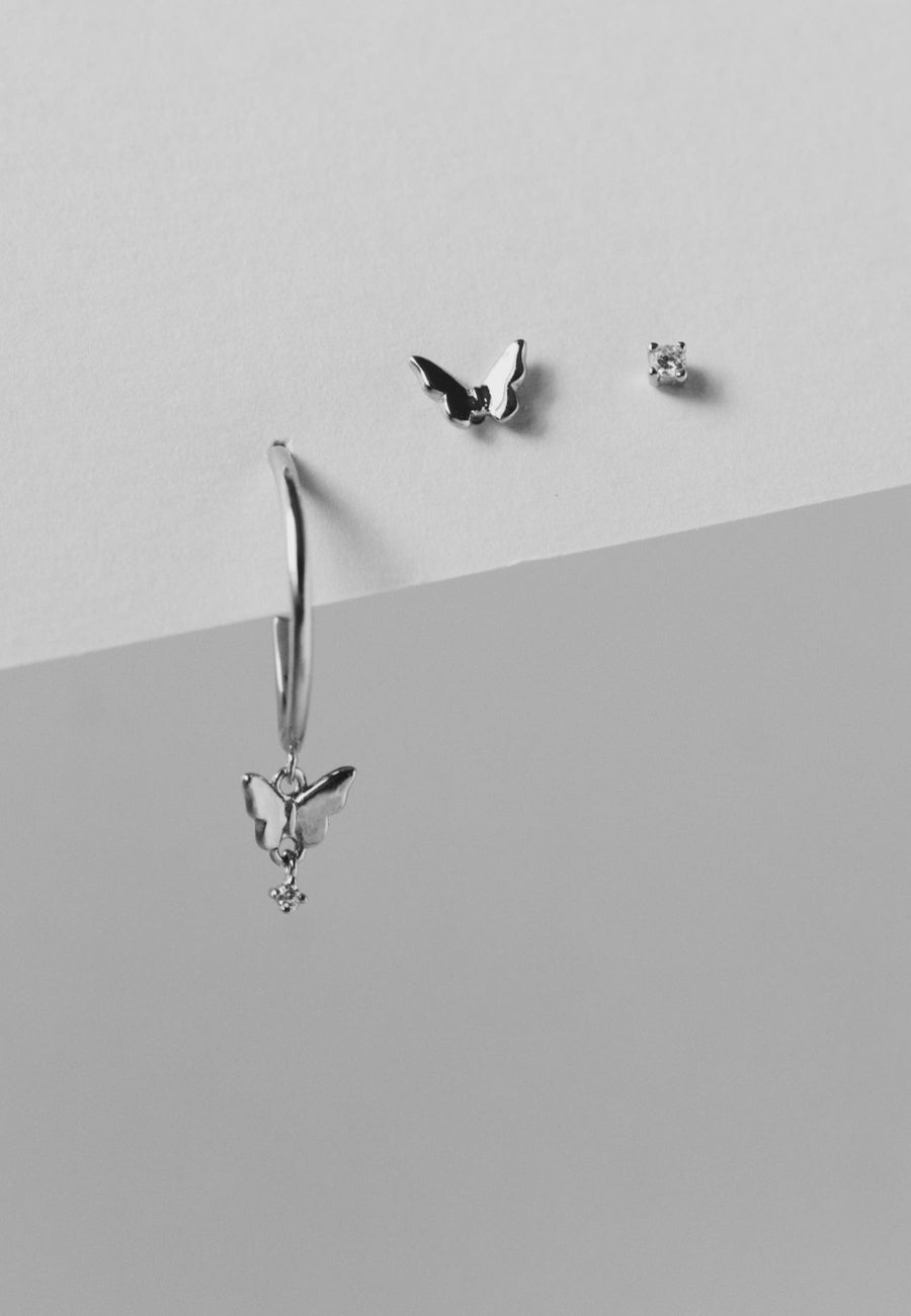 Pendientes de plata MARIPOSA CZ SET oro