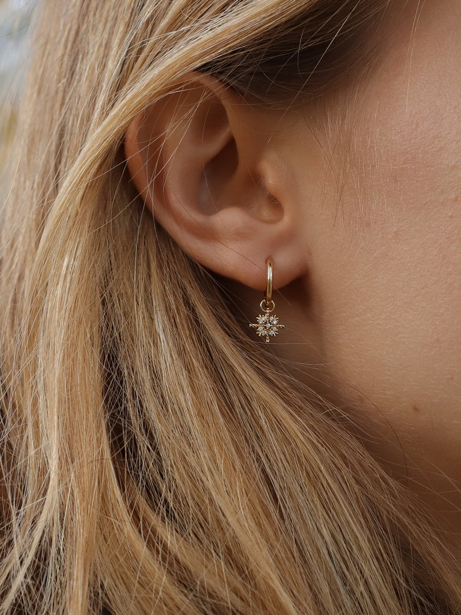 Pendientes de plata SNOWFLAKE oro