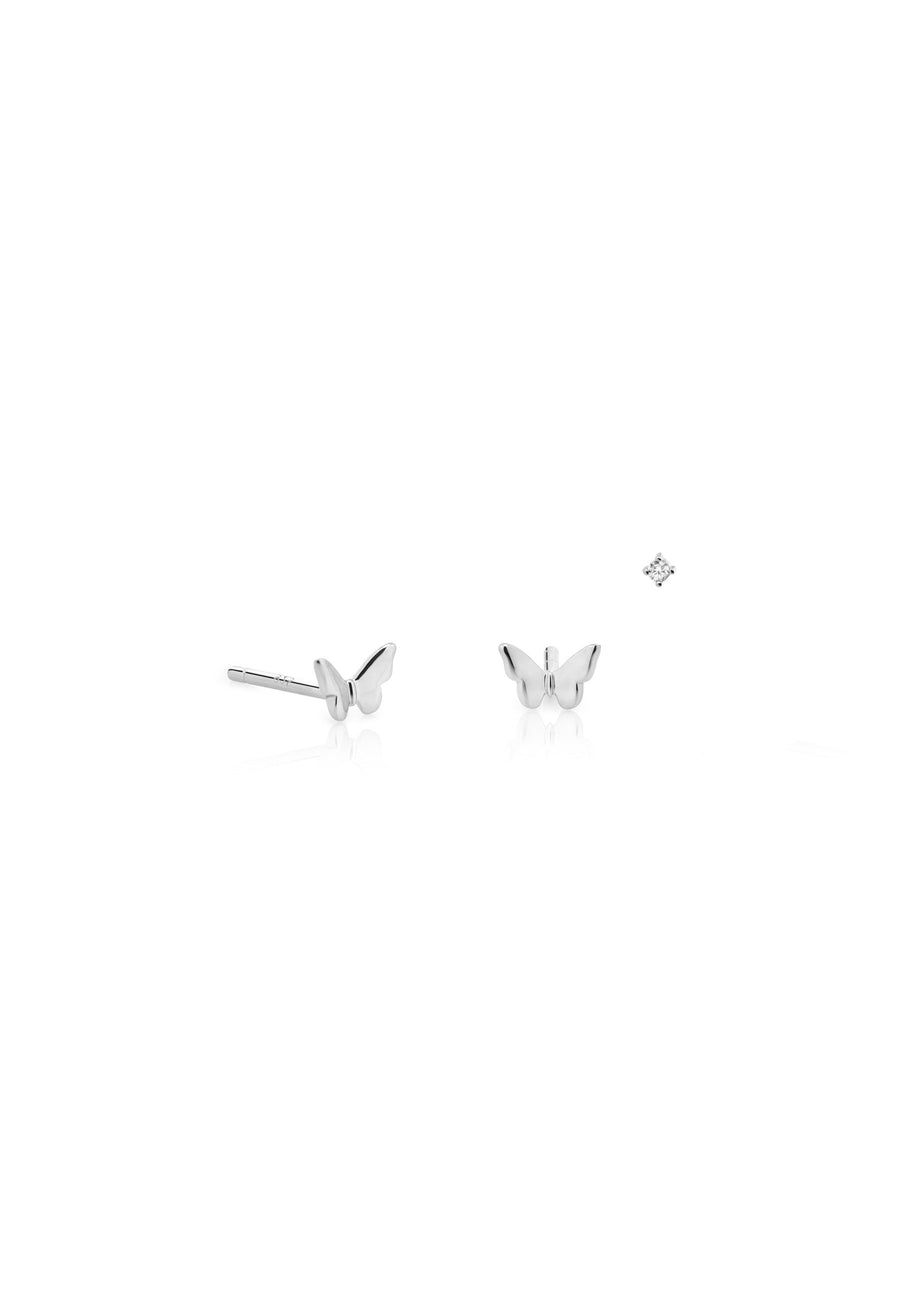 Pendientes BOTON MARIPOSA SET plata