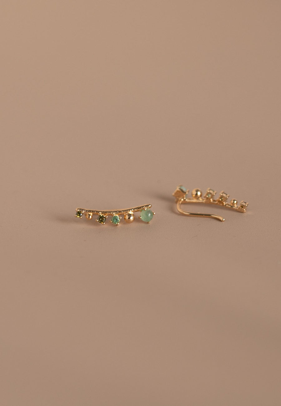 Pendientes de plata trepadores BOTANICA oro