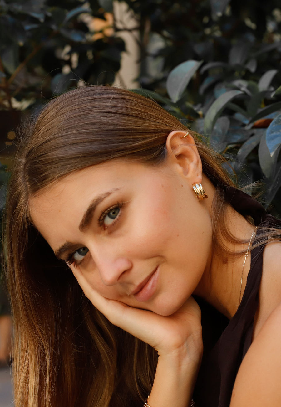 Pendientes de plata aro anchos MAR en plata de ley y baño oro