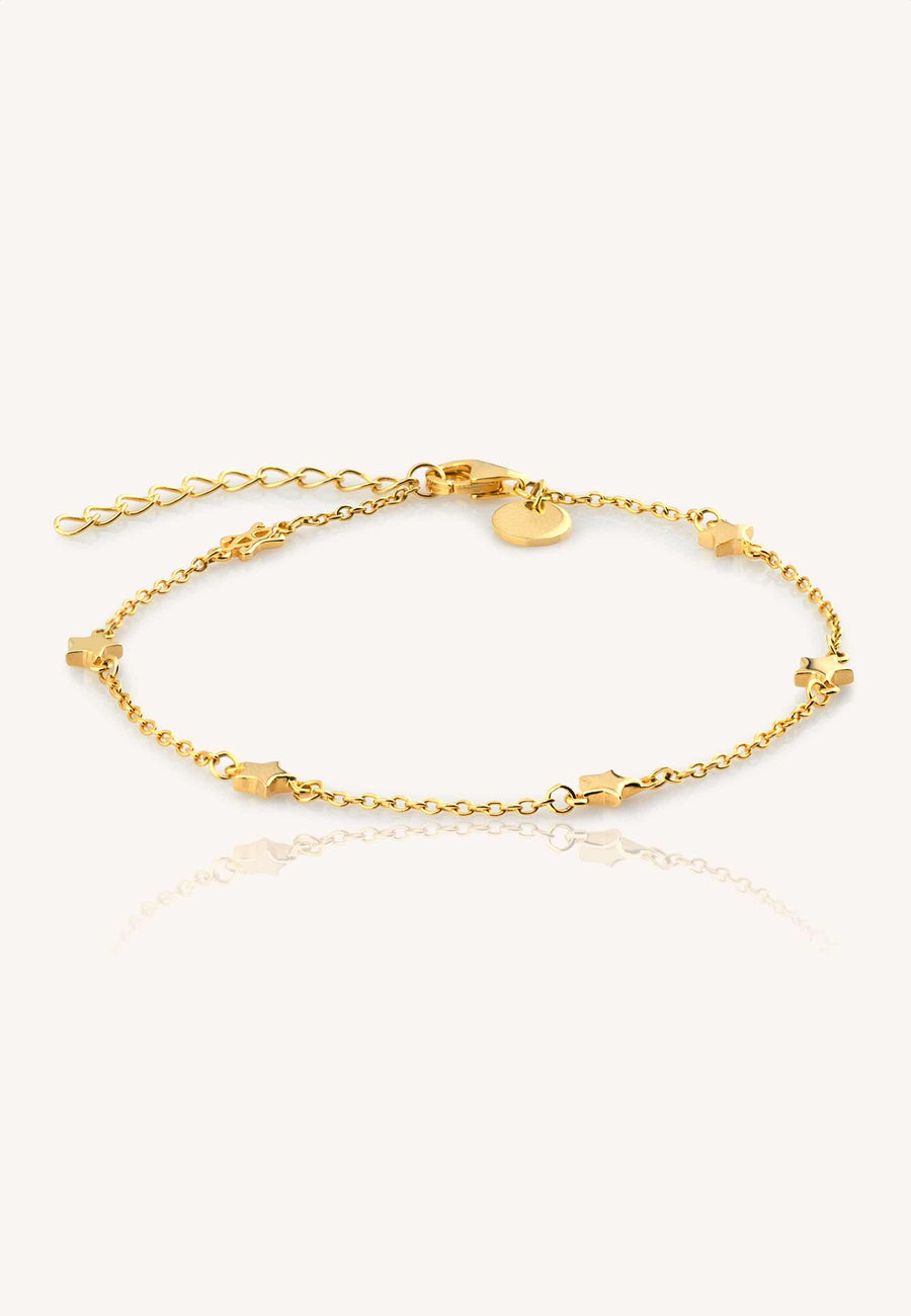 Pulsera estrellas STARS en plata de ley y baño oro 24k