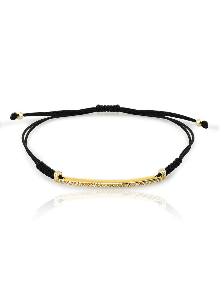 Pulsera BARRA CZ CUERDA oro
