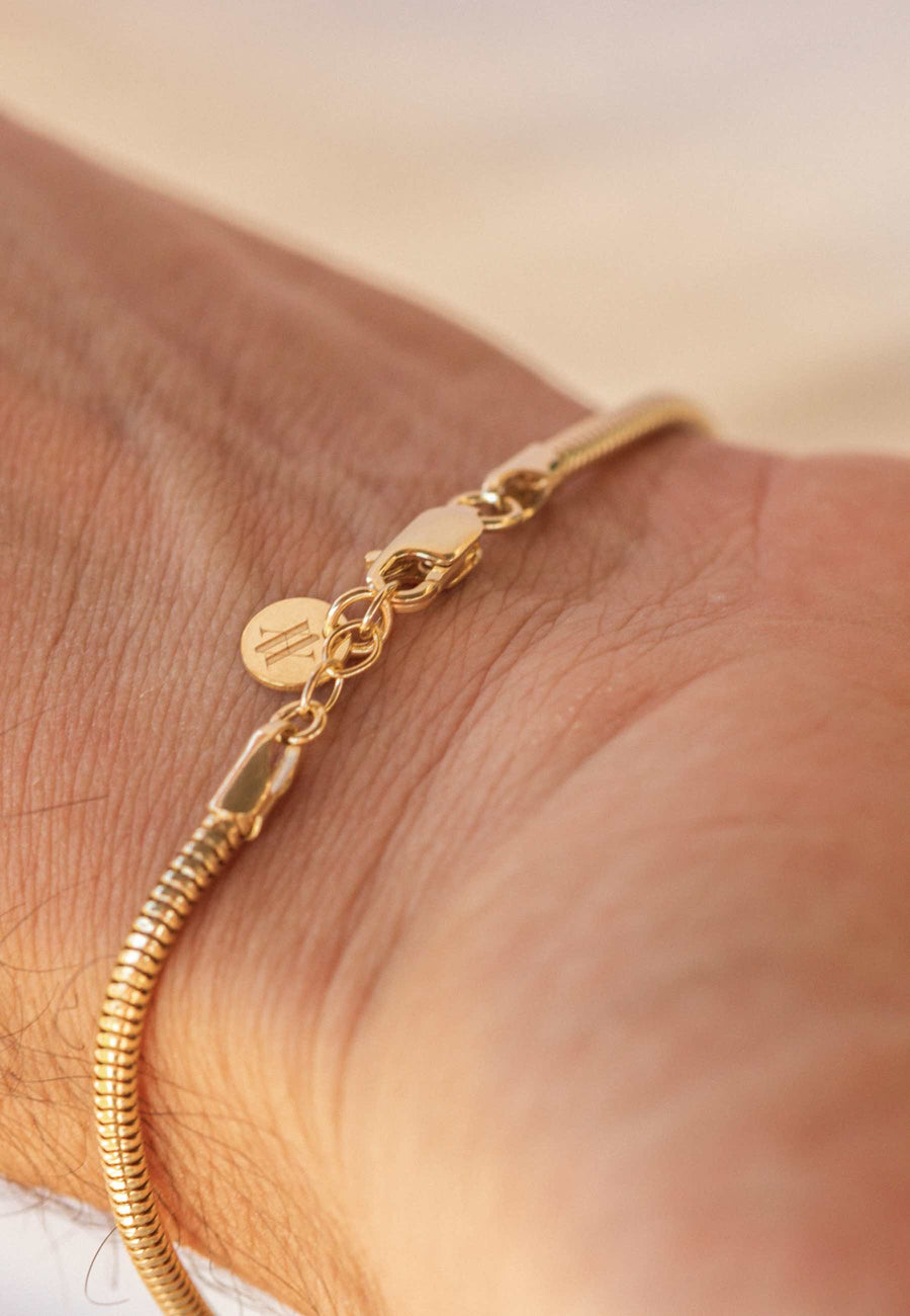 Pulsera de cadena redonda para hombre MAMBA en plata de Ley