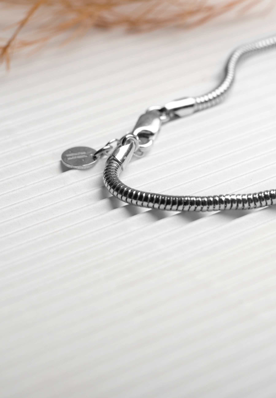 Pulsera de cadena redonda para hombre MAMBA en plata de Ley