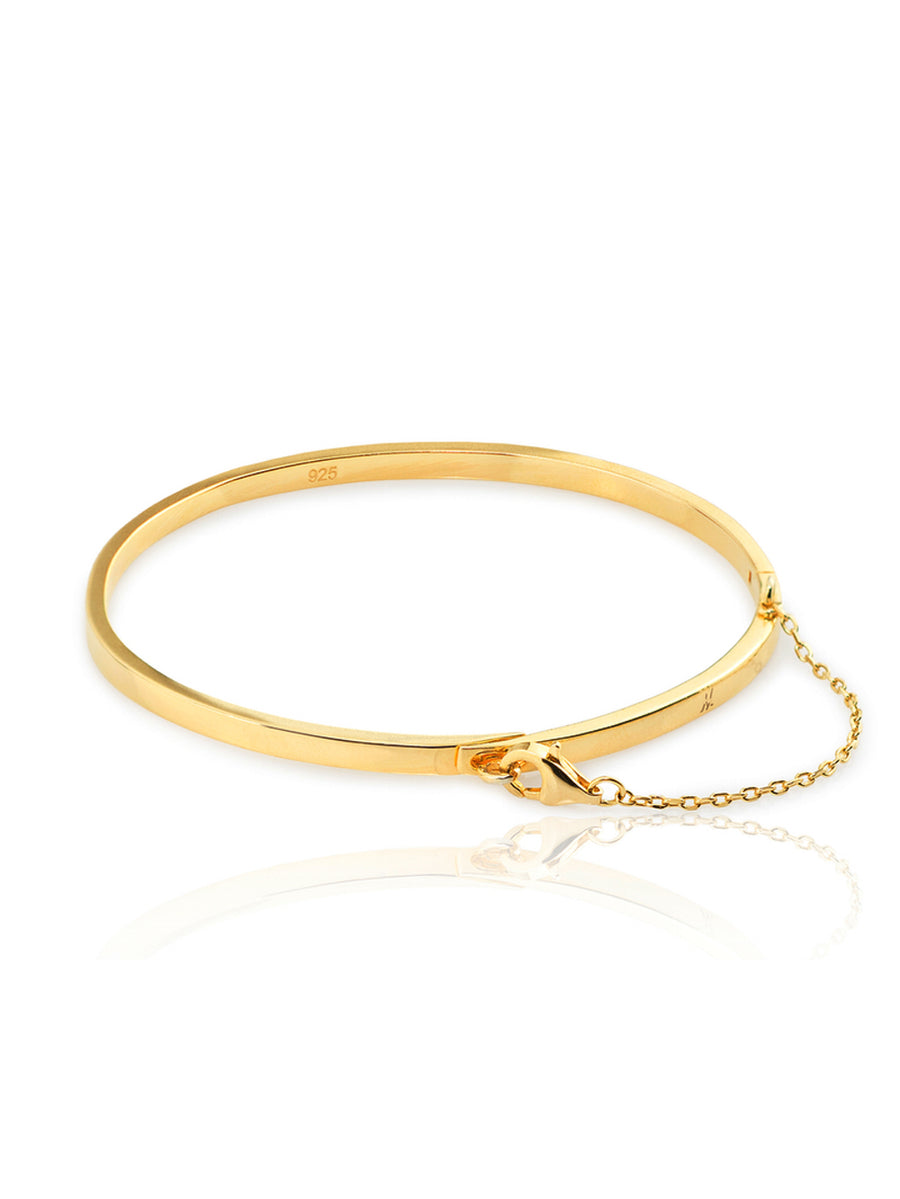 Pulsera rígida BRIDGE de plata de ley chapada en oro 24k