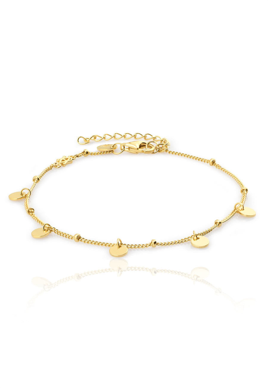 GYPSY GLD. Pulsera plata de ley, baño oro, moneditas.