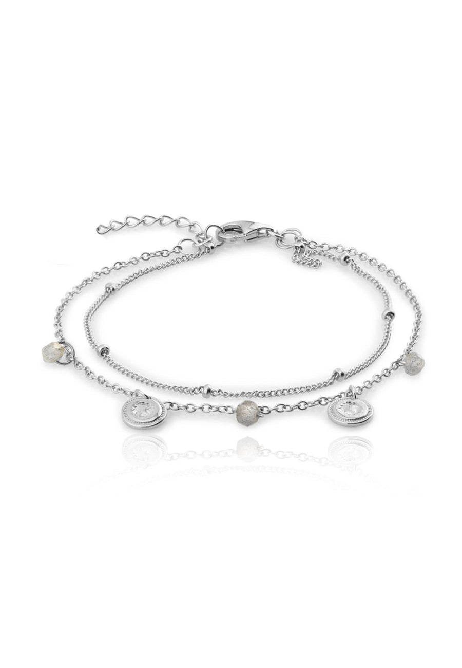 MONEDITAS SLV. Pulsera plata de ley, piedra natural.