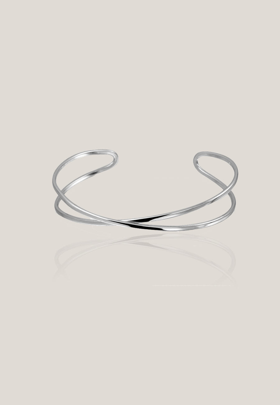 Pulsera OVERCROSS GLD. Brazalete plata de ley, baño oro.