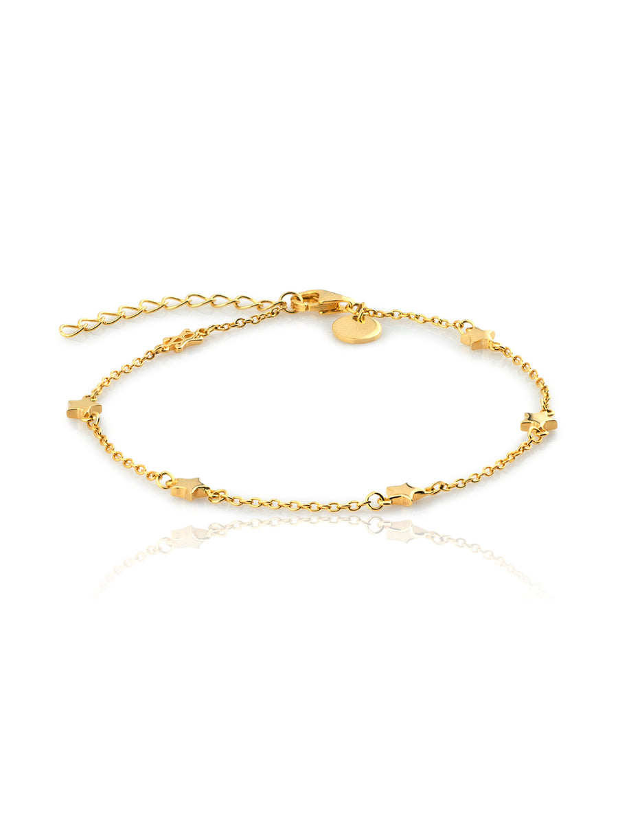 Pulsera estrellas STARS en plata de ley y baño oro 24k