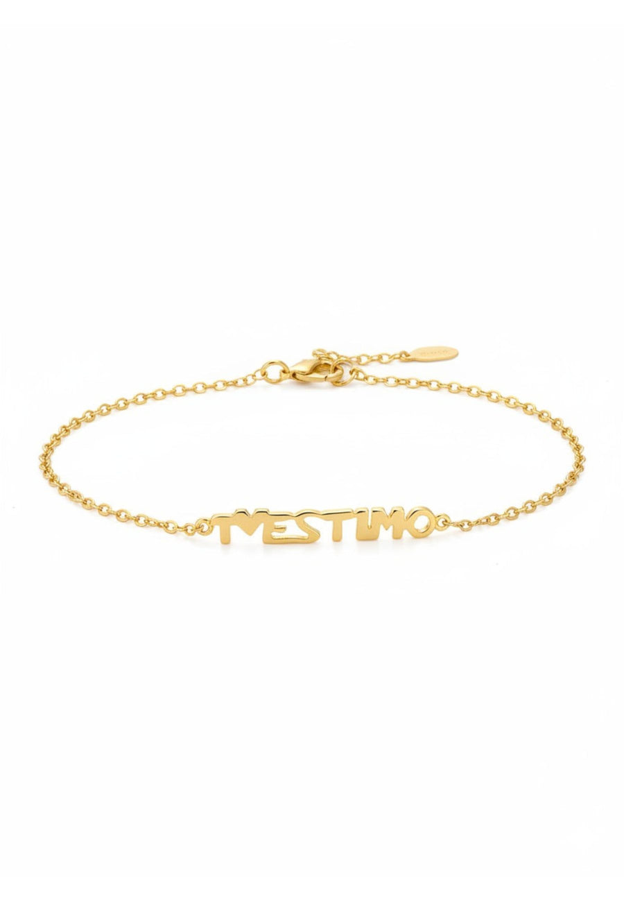 Pulsera T'ESTIMO en plata de ley y baño en oro