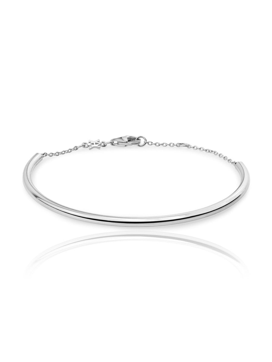 Pulsera TUBE con cadena en plata de ley